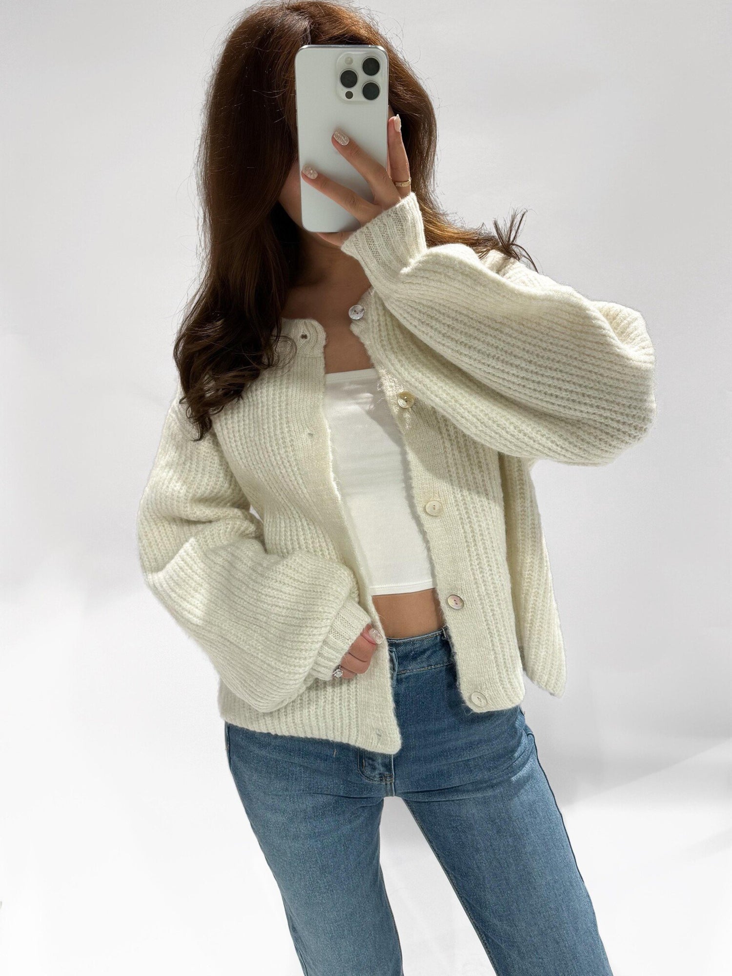 Knit Cardigan / Ecru