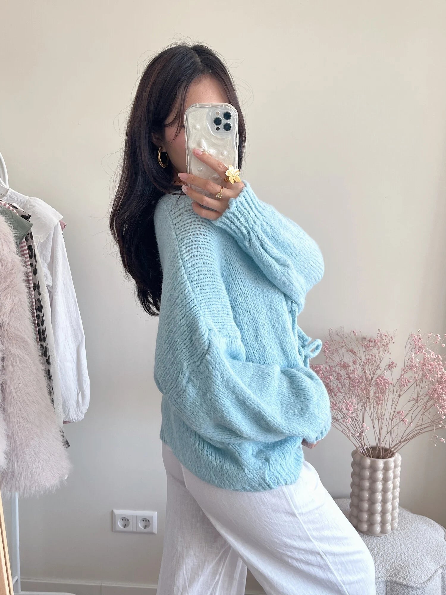 Bow Knit Sweater / Blue