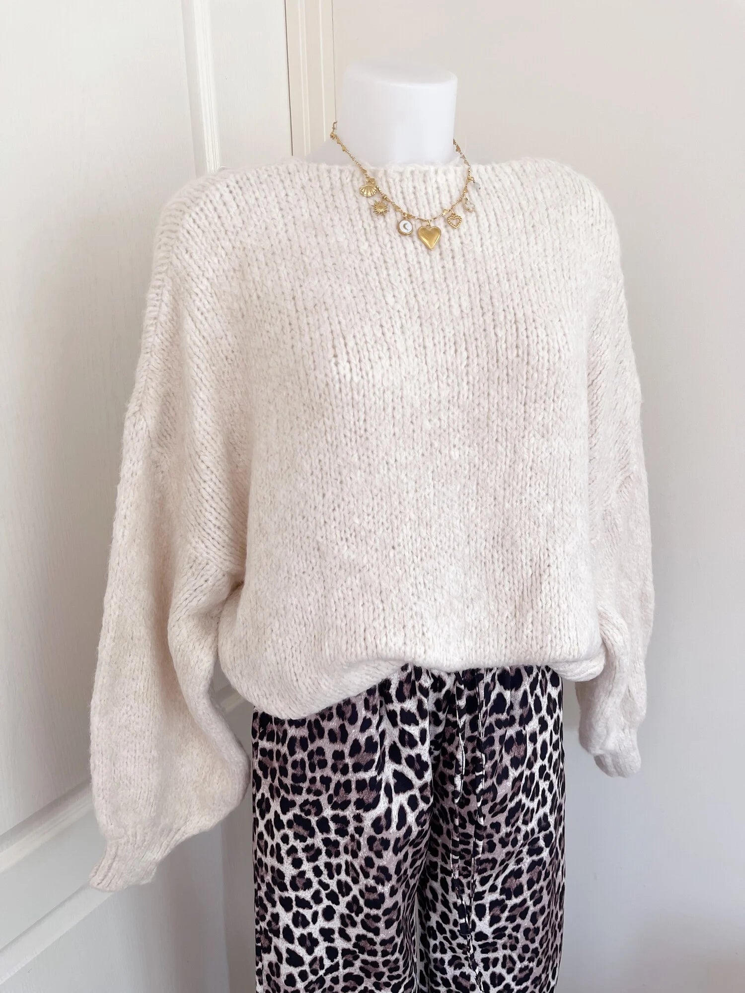 Bow Knit Sweater / Off White