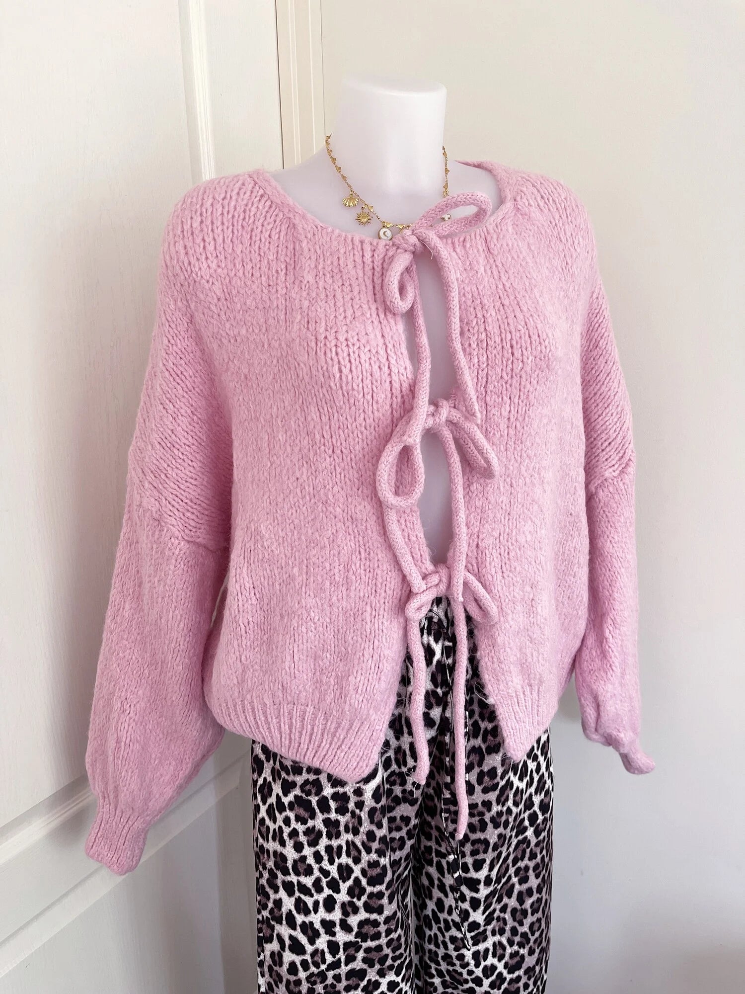 Bow Knit Sweater / Pink