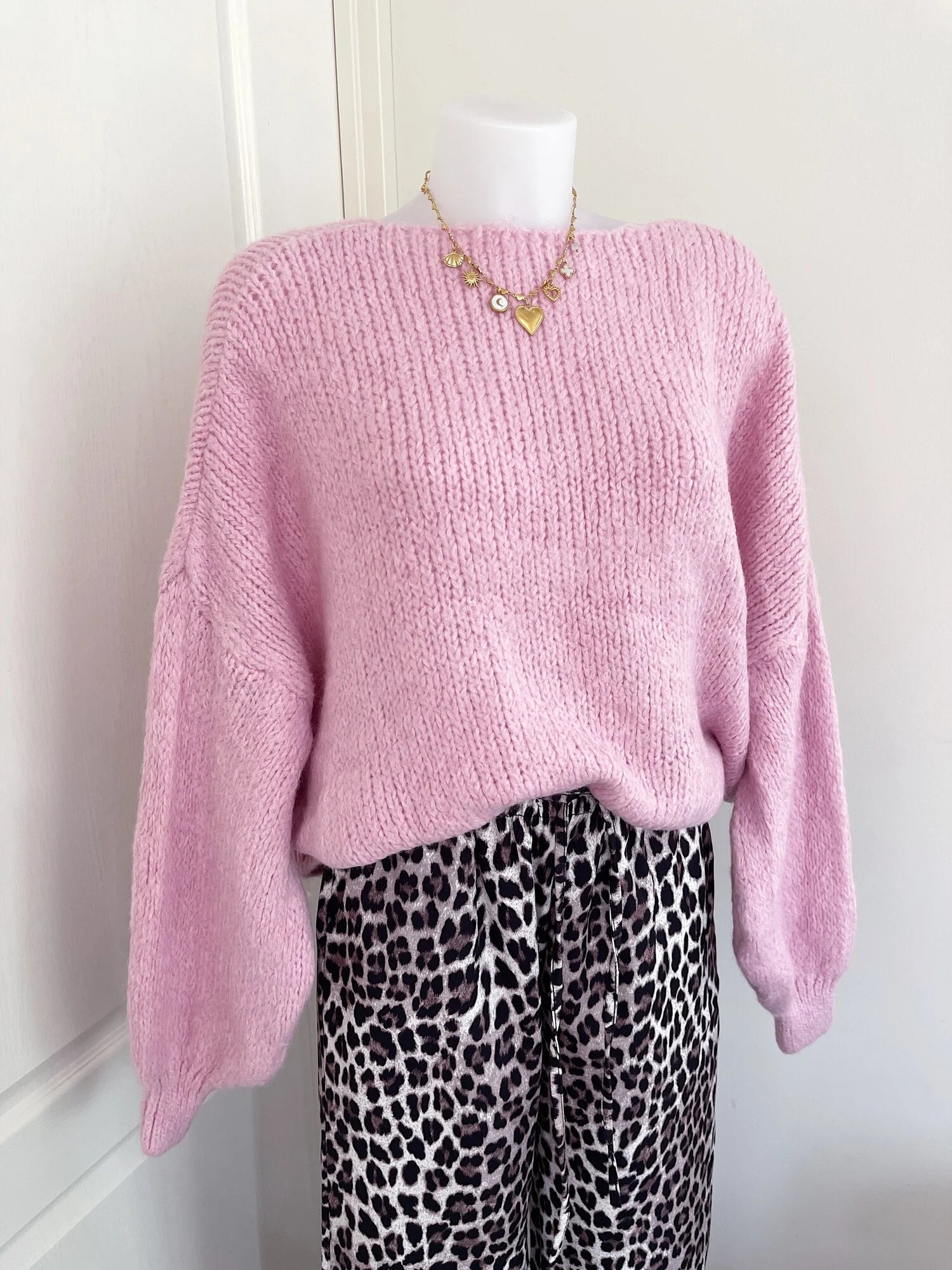 Bow Knit Sweater / Pink